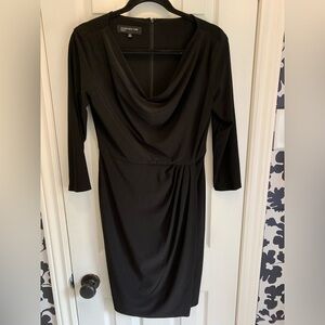 Jones New York Black Long Sleeve Dress, size 6,LBD wedding guest holiday party
